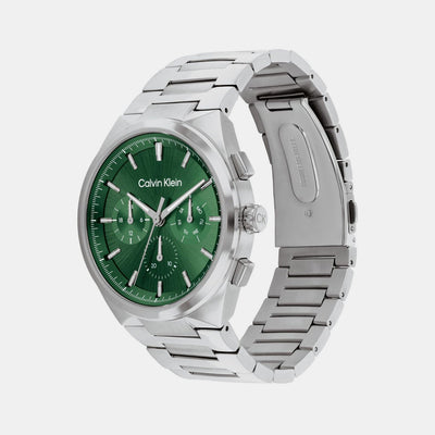 Distinguish Men Quartz Dark Green Dial Multi-Function Stainless Steel Watch 25200441