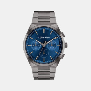 Distinguish Men Quartz Dark Blue Dial Chronograph Stainless Steel Watch 25200443