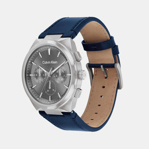 Distinguish Men Quartz Light Gunmetal Dial Multi-Function Leather Watch 25200444