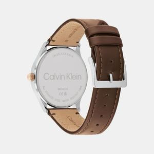 Ascend Men Quartz Grey Dial Analog Leather Watch 25200453