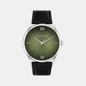Ascend Men Quartz Olive Green Dial Analog Leather Watch 25200454
