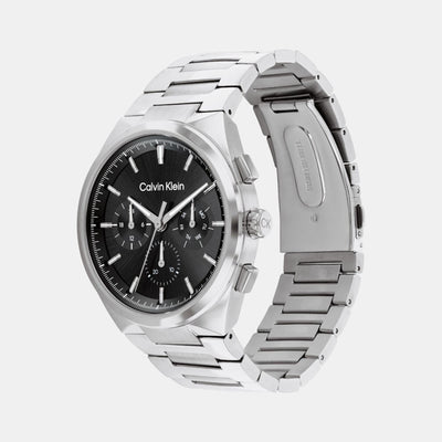Distinguish Men Quartz Black Dial Chronograph Stainless Steel Watch 25200459