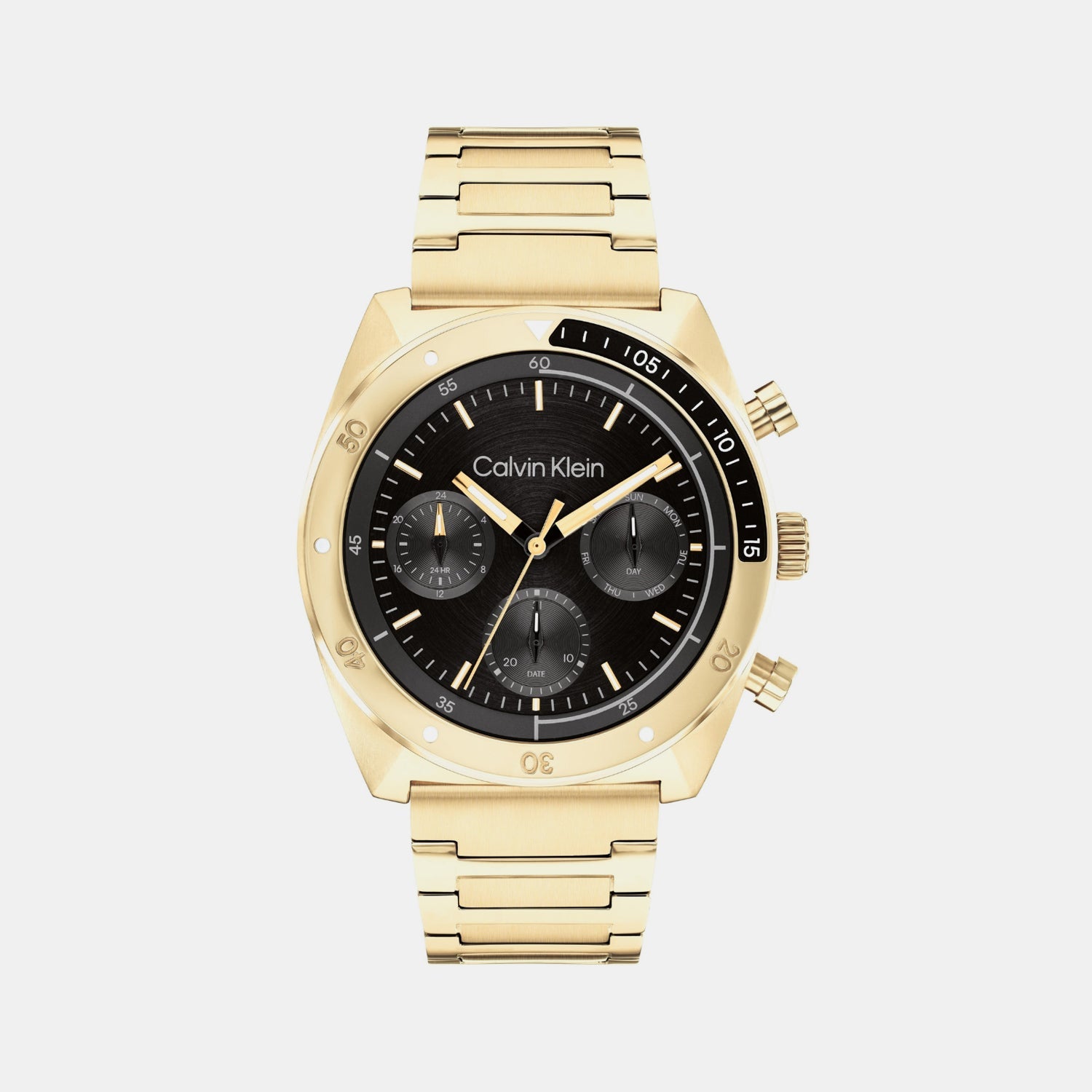 Ck Flex Men Quartz Black Dial Multi-Function Stainless Steel Watch 25200465