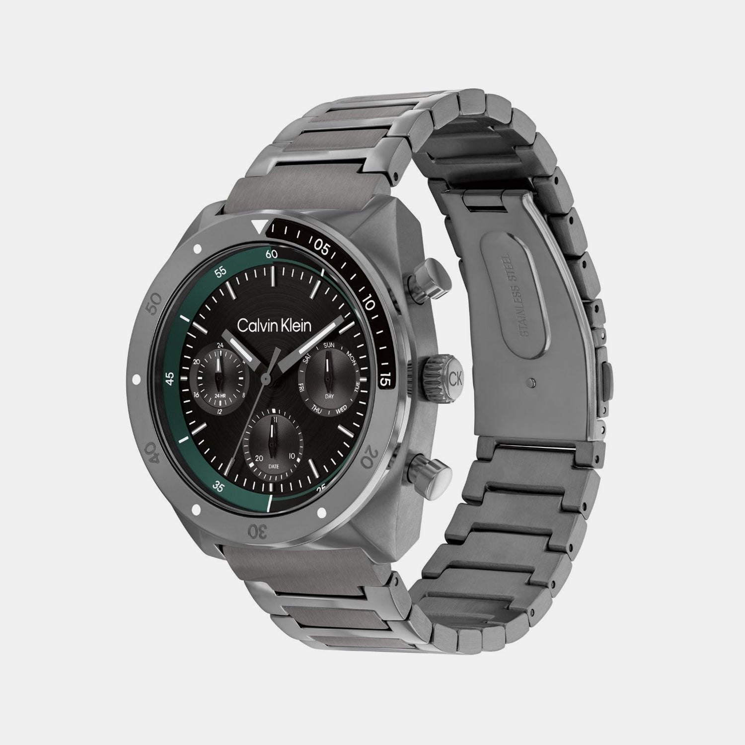 Ck Flex Men Quartz Black Dial Multi-Function Stainless Steel Watch 25200466