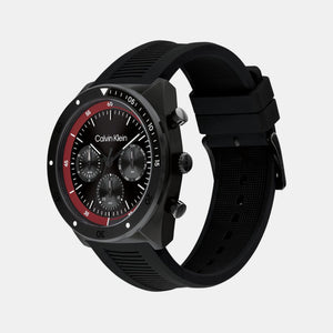 Ck Flex Men Quartz Black Dial Chronograph Silicone Watch 25200467