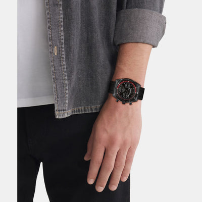 Ck Flex Men Quartz Black Dial Chronograph Silicone Watch 25200467