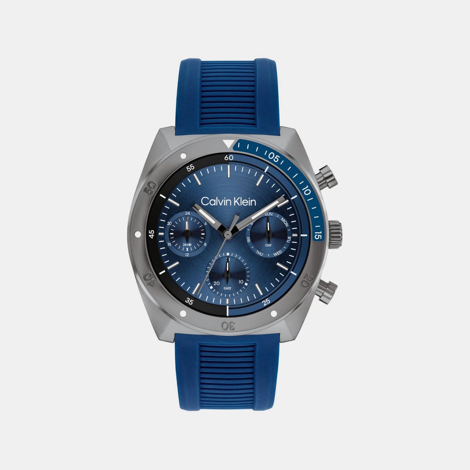 Ck Flex Men Quartz Blue Dial Chronograph Stainless Steel Watch 25200468