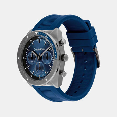 Ck Flex Men Quartz Blue Dial Chronograph Stainless Steel Watch 25200468