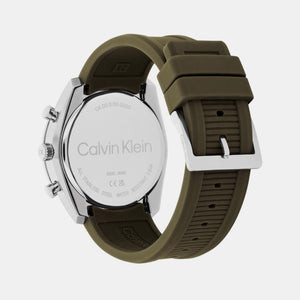 Ck Flex Men Quartz Cool Grey Dial Chronograph Silicone Watch 25200469