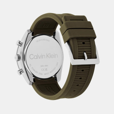 Ck Flex Men Quartz Cool Grey Dial Chronograph Silicone Watch 25200469