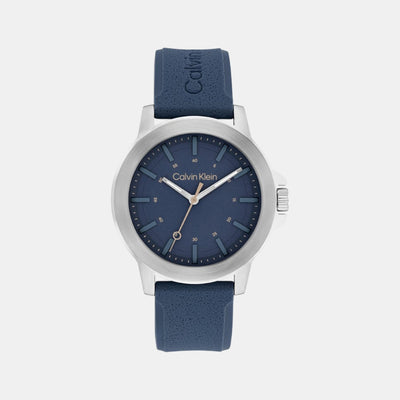 Ck Reset Men Quartz Blue Dial Analog Leather Watch 25200470