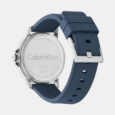 Ck Reset Men Quartz Blue Dial Analog Leather Watch 25200470