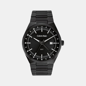 Distinguish Men Quartz Black Dial Analog Stainless Steel Watch 25200490