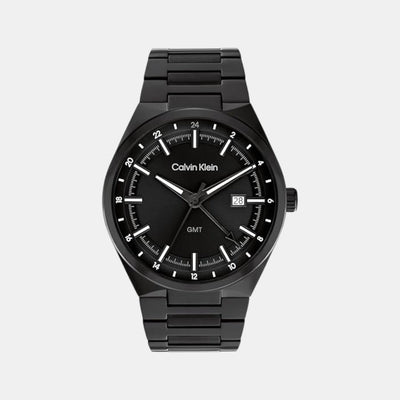 Distinguish Men Quartz Black Dial Analog Stainless Steel Watch 25200490