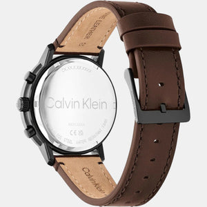 Gauge Men Quartz Grey Dial Multi-Function Leather Watch 25200498