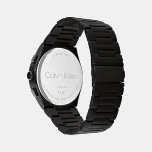 Distinguish Men Quartz Black Dial Multi-Function Stainless Steel Watch 25200505