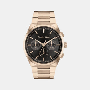 Distinguish Men Quartz Black Dial Multi-Function Stainless Steel Watch 25200506