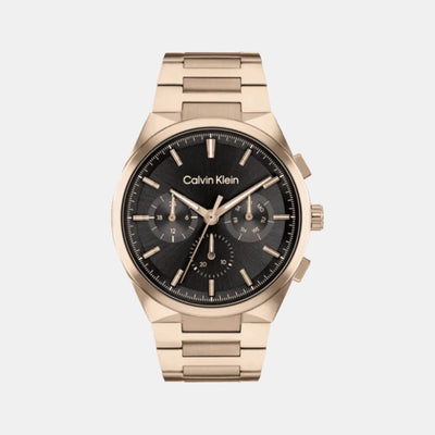 Distinguish Men Quartz Black Dial Multi-Function Stainless Steel Watch 25200506