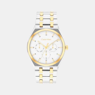 Ck Motion Men Quartz White Dial Multi-Function Stainless Steel Watch 25200533
