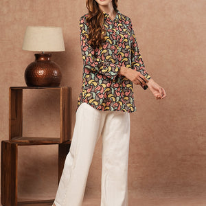 Ethnic Paisley Printed Straight Fit Kurti - Multi