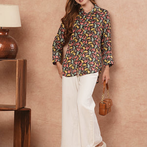 Ethnic Paisley Printed Straight Fit Kurti - Multi