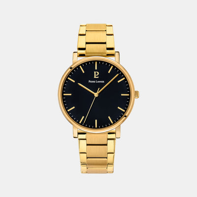 Essential Men Quartz Black Dial Analog Stainless Steel Watch 252G032