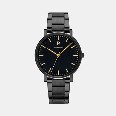 Essential Men Quartz Black Dial Analog Stainless Steel Watch 252G439