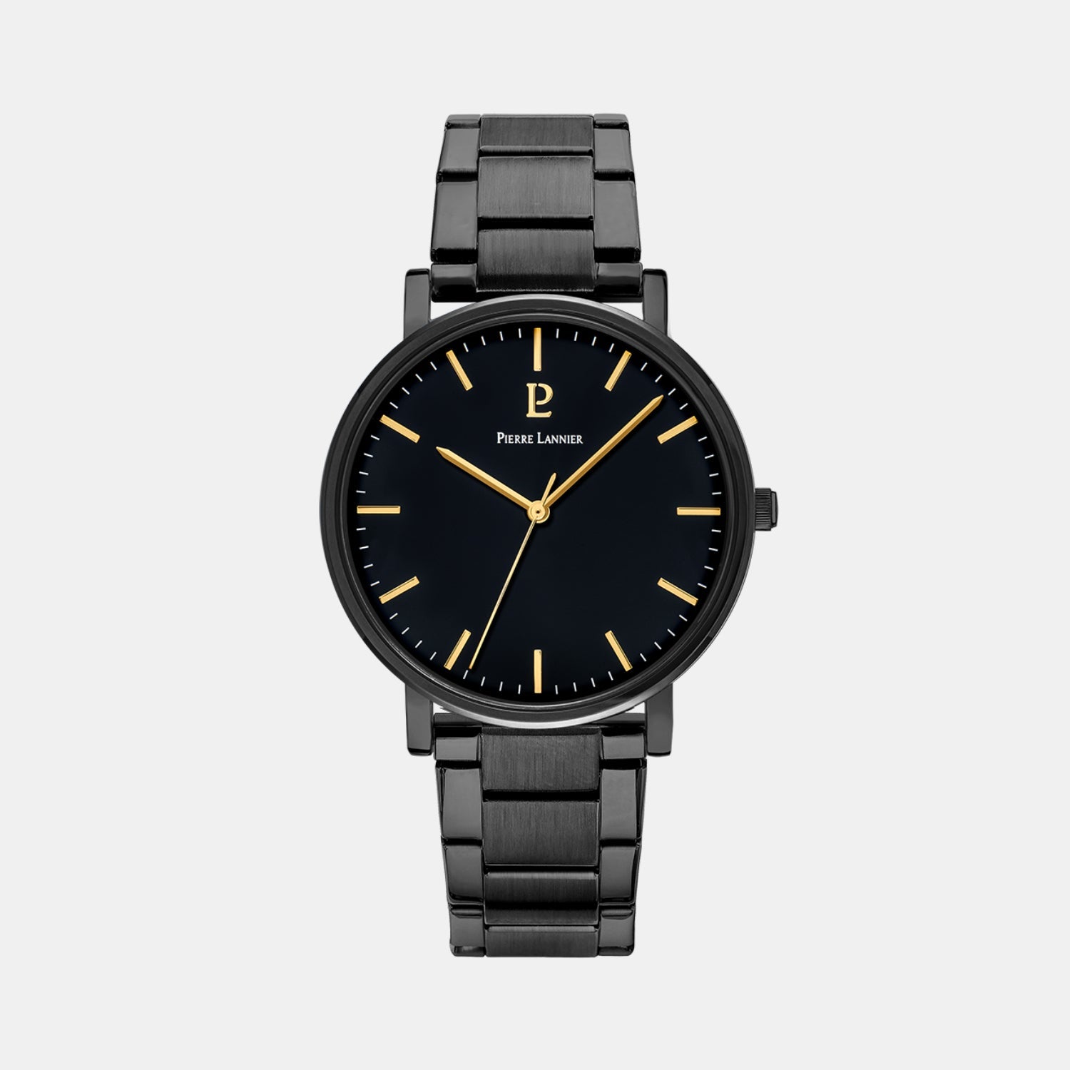 Essential Men Quartz Black Dial Analog Stainless Steel Watch 252G439