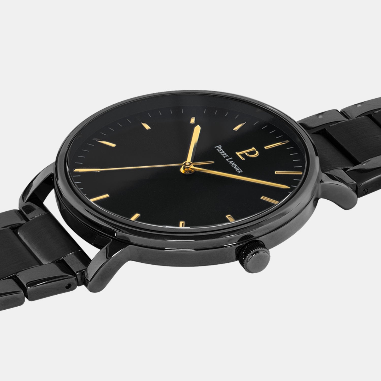 Essential Men Quartz Black Dial Analog Stainless Steel Watch 252G439
