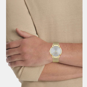 Exceptional Unisex Quartz Grey Dial Analog Mesh Watch 25300003