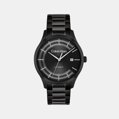 Ck Iconic Men Automatic Black Dial Analog Stainless Steel Watch 25300023
