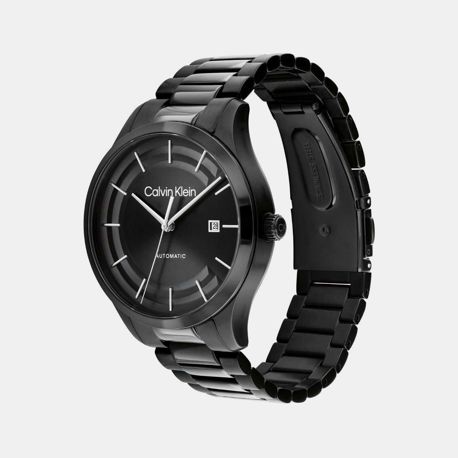 Ck Iconic Men Automatic Black Dial Analog Stainless Steel Watch 25300023
