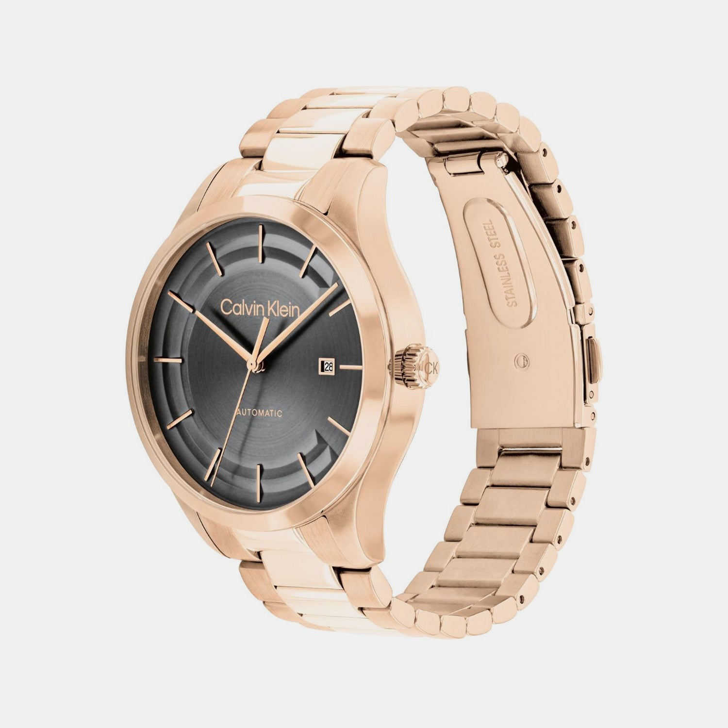 Ck Iconic Unisex Automatic Grey Dial Analog Stainless Steel Watch 25300025