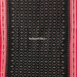 Black Odisha Handloom Maniabandha Cotton Saree