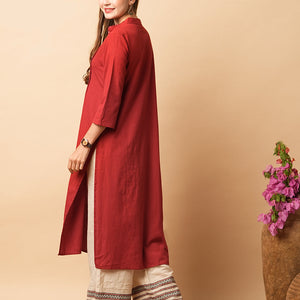 Solid Beads & Sequin Embroidered Pin Tucked Straight Fit Kurta - Maroon