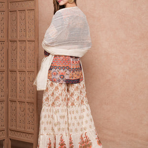 Multi Printed Sequins & Resham Embroidered kurti with Sharara & Dupatta - Multi