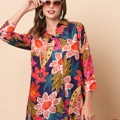 Floral Printed Buttoned Shirt - Multi