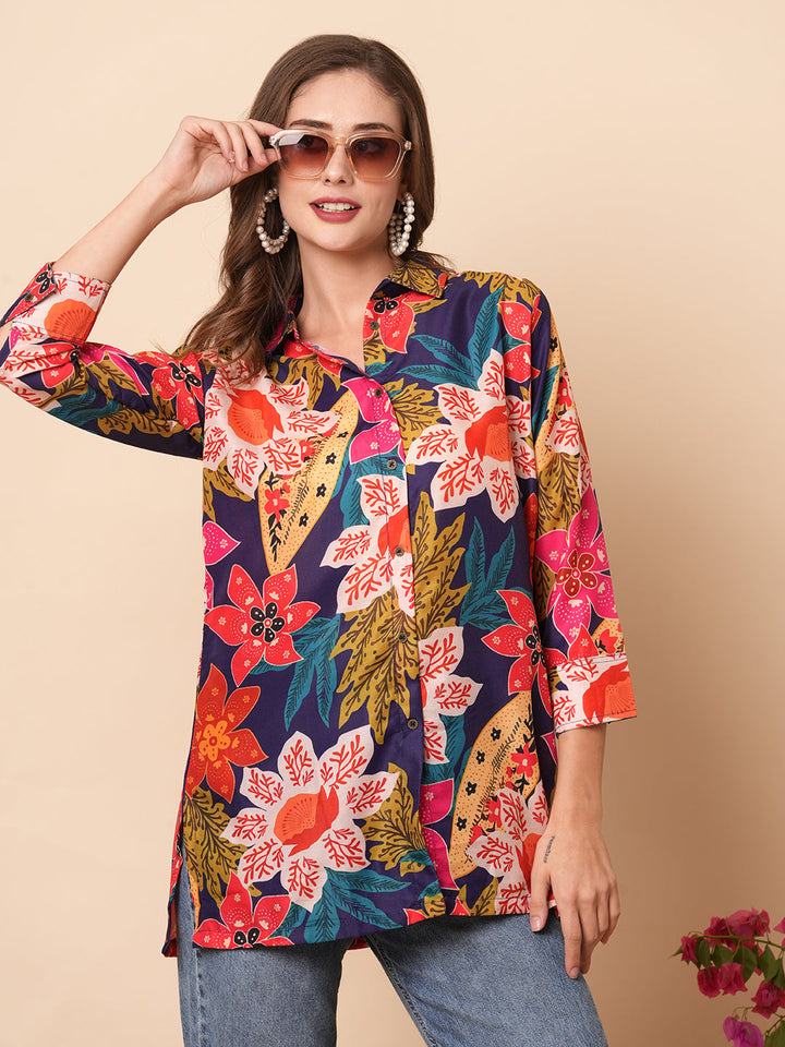 Floral Printed Buttoned Shirt - Multi