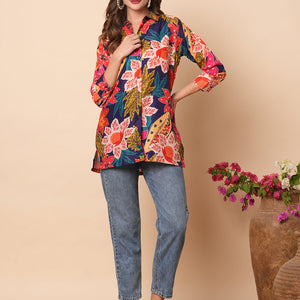 Floral Printed Buttoned Shirt - Multi