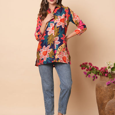 Floral Printed Buttoned Shirt - Multi