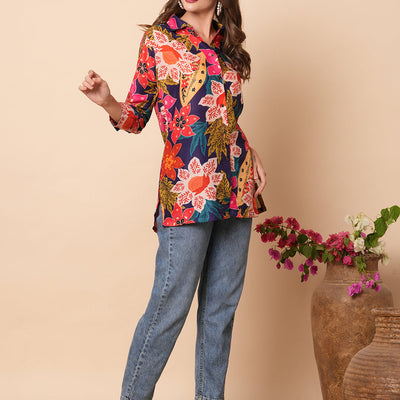 Floral Printed Buttoned Shirt - Multi