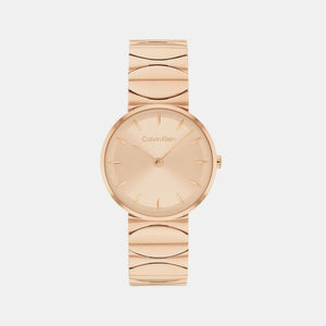 Ck Enchant Women Quartz Carnation Gold Dial Analog Stainless Steel Watch 25700001