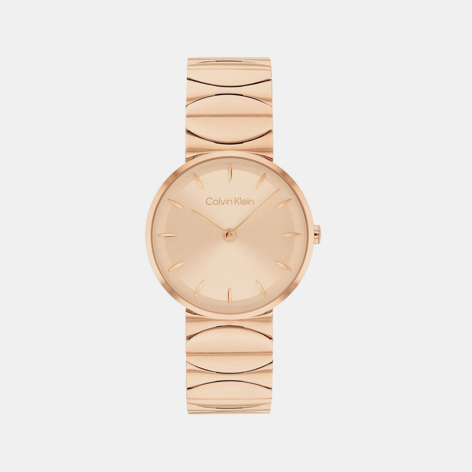 Ck Enchant Women Quartz Carnation Gold Dial Analog Stainless Steel Watch 25700001