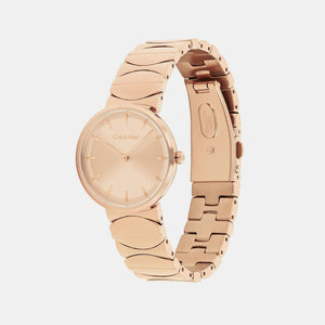 Ck Enchant Women Quartz Carnation Gold Dial Analog Stainless Steel Watch 25700001