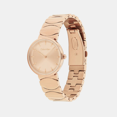 Ck Enchant Women Quartz Carnation Gold Dial Analog Stainless Steel Watch 25700001