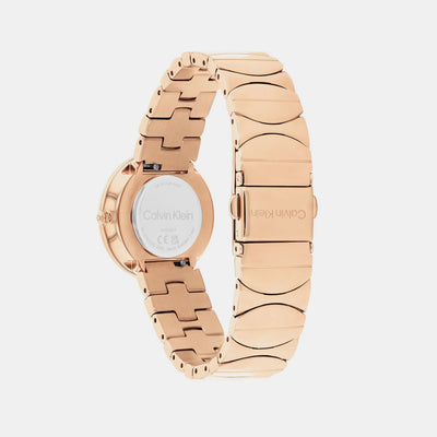 Ck Enchant Women Quartz Carnation Gold Dial Analog Stainless Steel Watch 25700001