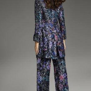 Jovani 25750 Long Sequin Wide Leg Formal Pant Suit