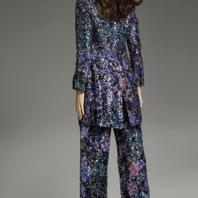 Jovani 25750 Long Sequin Wide Leg Formal Pant Suit