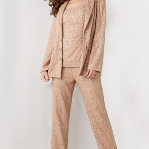 Jovani 25773 Long Fit Beaded Sequin Three Piece Formal Pant Suit
