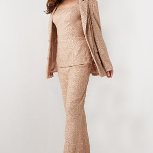 Jovani 25773 Long Fit Beaded Sequin Three Piece Formal Pant Suit